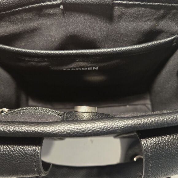 Madden NYC Black Satchel Top Handle Bag with Detachable Strap & Coin Purse - Picture 6 of 9